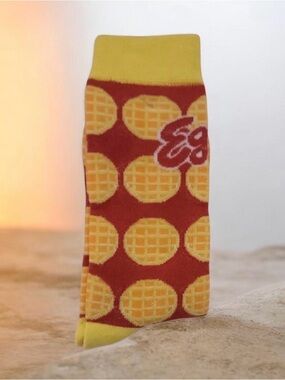 Waffle 🫏 Patterned Socks - Yellow and Red